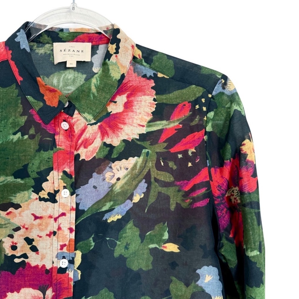 Sézane Pierro Floral Print Shirt 36 - Picture 7 of 10